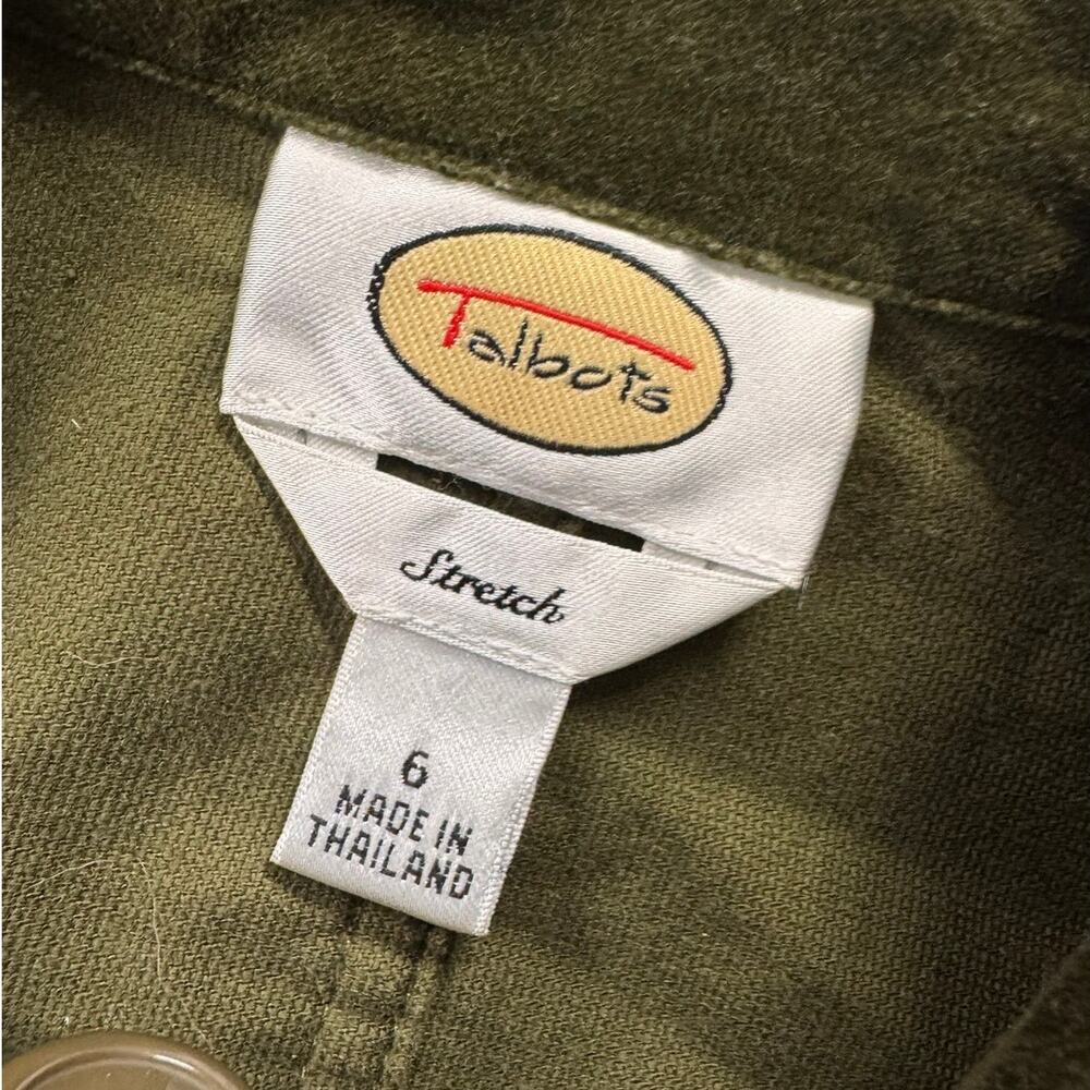 Talbots Stretch Dark Green Button Front Jacket Si… - image 3